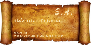 Stánicz Arianna névjegykártya